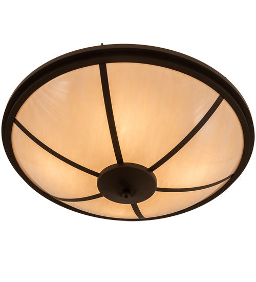 Meyda Lighting Commerce 31" 4-Light Oil Rubbed Bronze Semi-flush Mount Light With Beige Fleshtone Idalight Shade
