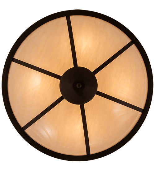 Meyda Lighting Commerce 31" 4-Light Oil Rubbed Bronze Semi-flush Mount Light With Beige Fleshtone Idalight Shade