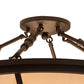 Meyda Lighting Commerce 31" 4-Light Oil Rubbed Bronze Semi-flush Mount Light With Beige Fleshtone Idalight Shade
