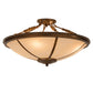 Meyda Lighting Commerce 31" 4-Light Vintage Copper Semi-flush Mount Light With Beige Sahara Taupe Idalight Shade Glass