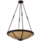 Meyda Lighting Commerce 32" 4-Light Copper Vein Semi-flush Mount Light With Beige Tawnyrock Idalight Shade Glass