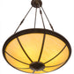 Meyda Lighting Commerce 32" 4-Light Copper Vein Semi-flush Mount Light With Beige Tawnyrock Idalight Shade Glass