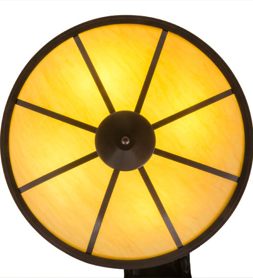 Meyda Lighting Commerce 32" 4-Light Copper Vein Semi-flush Mount Light With Beige Tawnyrock Idalight Shade Glass