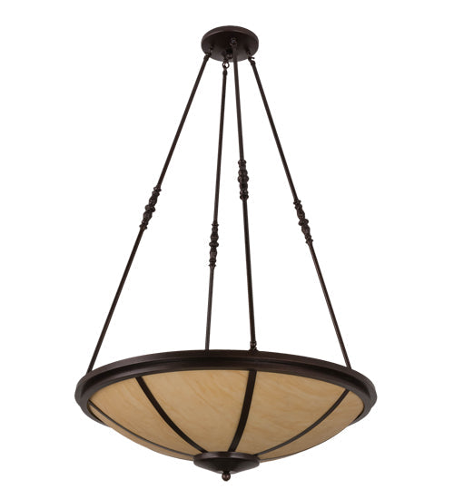 Meyda Lighting Commerce 32" 4-Light Copper Vein Semi-flush Mount Light With Tawnyrock Idalight Shade