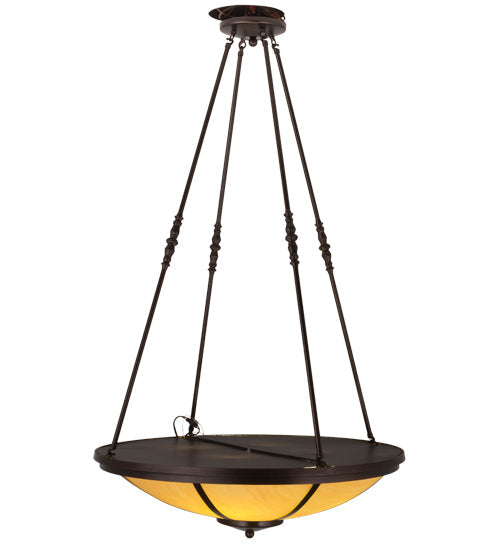 Meyda Lighting Commerce 32" 4-Light Copper Vein Semi-flush Mount Light With Tawnyrock Idalight Shade