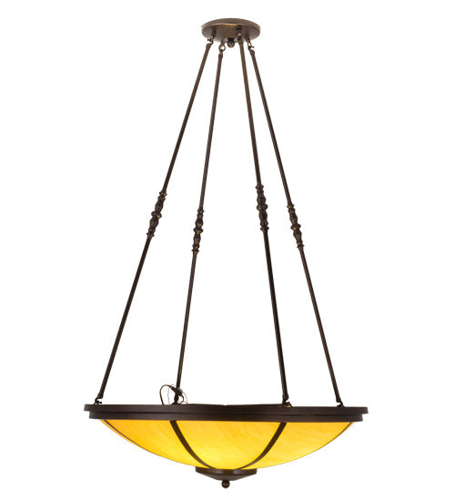 Meyda Lighting Commerce 32" 4-Light Copper Vein Semi-flush Mount Light With Tawnyrock Idalight Shade