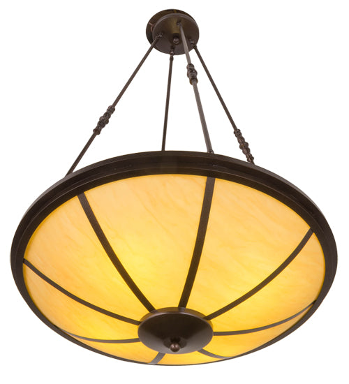 Meyda Lighting Commerce 32" 4-Light Copper Vein Semi-flush Mount Light With Tawnyrock Idalight Shade
