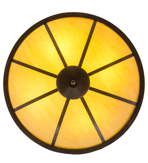 Meyda Lighting Commerce 32" 4-Light Copper Vein Semi-flush Mount Light With Tawnyrock Idalight Shade