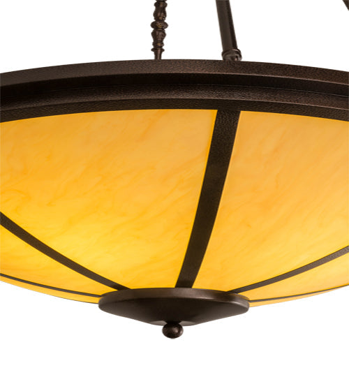 Meyda Lighting Commerce 32" 4-Light Copper Vein Semi-flush Mount Light With Tawnyrock Idalight Shade