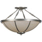 Meyda Lighting Commerce 35" 4-Light Nickel Semi-flush Mount Ceiling Light With Whitestone Idalight Shade Glass