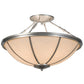 Meyda Lighting Commerce 35" 4-Light Nickel Semi-flush Mount Ceiling Light With Whitestone Idalight Shade Glass