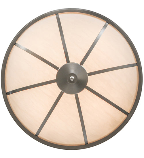 Meyda Lighting Commerce 35" 4-Light Nickel Semi-flush Mount Ceiling Light With Whitestone Idalight Shade Glass