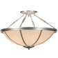 Meyda Lighting Commerce 35" 4-Light Nickel Semi-flush Mount Ceiling Light With Whitestone Idalight Shade Glass