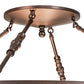 Meyda Lighting Commerce 36" 6-Light Mahogany Bronze Semi-flush Mount Light With Angelwing Idalight Shade