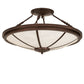 Meyda Lighting Commerce 36" 6-Light Mahogany Bronze Semi-flush Mount Light With Angelwing Idalight Shade