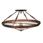 Meyda Lighting Commerce 36" 6-Light Mahogany Bronze Semi-flush Mount Light With Angelwing Idalight Shade