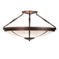 Meyda Lighting Commerce 36" 6-Light Mahogany Bronze Semi-flush Mount Light With Angelwing Idalight Shade