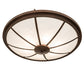 Meyda Lighting Commerce 36" 6-Light Mahogany Bronze Semi-flush Mount Light With Angelwing Idalight Shade