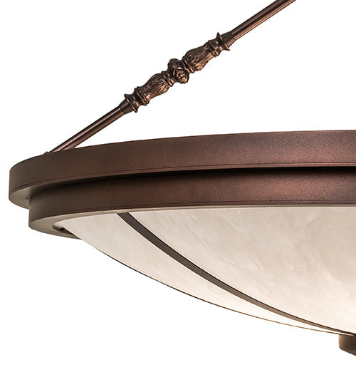 Meyda Lighting Commerce 36" 6-Light Mahogany Bronze Semi-flush Mount Light With Angelwing Idalight Shade
