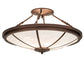 Meyda Lighting Commerce 36" 6-Light Mahogany Bronze Semi-flush Mount Light With Angelwing Idalight Shade