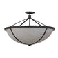 Meyda Lighting Commerce 36" 6-Light Reticulated Black Jackson Pendant Light With Beige Fleshtone Idalight Shade