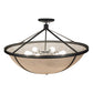 Meyda Lighting Commerce 36" 6-Light Reticulated Black Jackson Pendant Light With Beige Fleshtone Idalight Shade