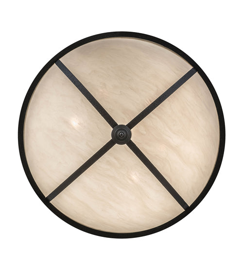 Meyda Lighting Commerce 36" 6-Light Reticulated Black Jackson Pendant Light With Beige Fleshtone Idalight Shade