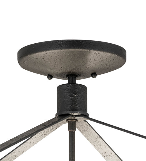 Meyda Lighting Commerce 36" 6-Light Reticulated Black Jackson Pendant Light With Beige Fleshtone Idalight Shade