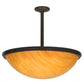 Meyda Lighting Commerce 36" 6-Light Timeless Bronze Inverted Pendant Light With Ambra Siena Idalight Shade Glass