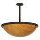 Meyda Lighting Commerce 36" 6-Light Timeless Bronze Inverted Pendant Light With Ambra Siena Idalight Shade Glass