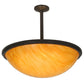 Meyda Lighting Commerce 36" 6-Light Timeless Bronze Inverted Pendant Light With Ambra Siena Idalight Shade Glass