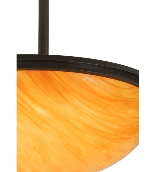 Meyda Lighting Commerce 36" 6-Light Timeless Bronze Inverted Pendant Light With Ambra Siena Idalight Shade Glass