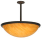 Meyda Lighting Commerce 36" 6-Light Timeless Bronze Inverted Pendant Light With Ambra Siena Idalight Shade Glass