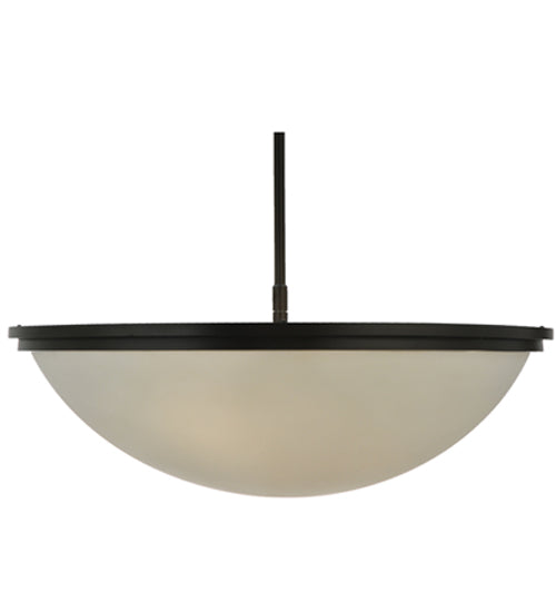 Meyda Lighting Commerce 36" 6-Light Timeless Bronze Inverted Pendant Light With Statuario Idalight Shade Glass