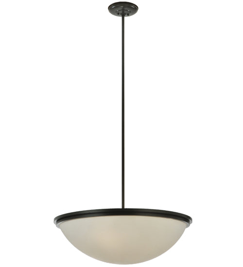 Meyda Lighting Commerce 36" 6-Light Timeless Bronze Inverted Pendant Light With Statuario Idalight Shade Glass