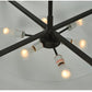 Meyda Lighting Commerce 36" 6-Light Timeless Bronze Inverted Pendant Light With Statuario Idalight Shade Glass