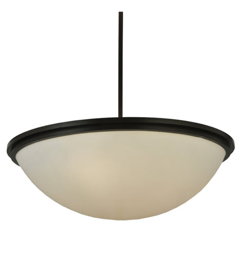 Meyda Lighting Commerce 36" 6-Light Timeless Bronze Inverted Pendant Light With Statuario Idalight Shade Glass