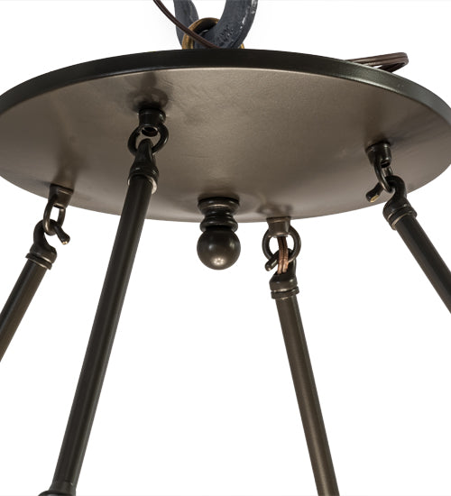 Meyda Lighting Commerce 36" 6-Light Timeless Bronze Semi-flush Mount Ceiling Light With White Statuario Idalight Shade Glass