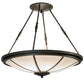 Meyda Lighting Commerce 36" 6-Light Timeless Bronze Semi-flush Mount Ceiling Light With White Statuario Idalight Shade Glass