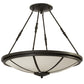 Meyda Lighting Commerce 36" 6-Light Timeless Bronze Semi-flush Mount Ceiling Light With White Statuario Idalight Shade Glass