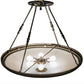 Meyda Lighting Commerce 36" 6-Light Timeless Bronze Semi-flush Mount Ceiling Light With White Statuario Idalight Shade Glass
