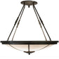 Meyda Lighting Commerce 36" 6-Light Timeless Bronze Semi-flush Mount Ceiling Light With White Statuario Idalight Shade Glass