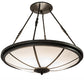 Meyda Lighting Commerce 36" 6-Light Timeless Bronze Semi-flush Mount Ceiling Light With White Statuario Idalight Shade Glass