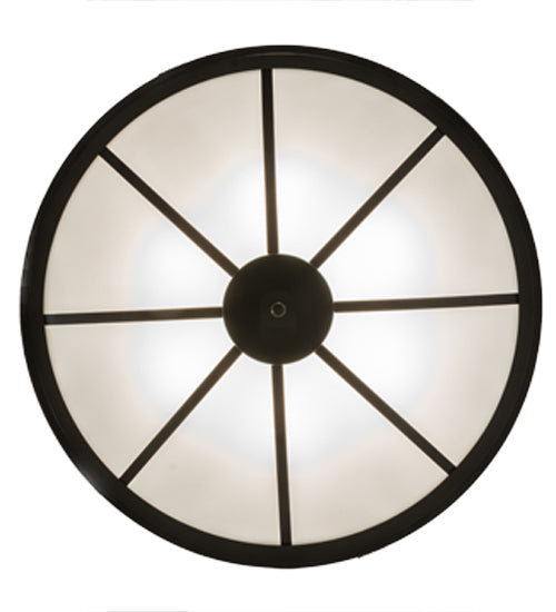 Meyda Lighting Commerce 36" 6-Light Timeless Bronze Semi-flush Mount Ceiling Light With White Statuario Idalight Shade Glass