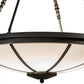 Meyda Lighting Commerce 36" 6-Light Timeless Bronze Semi-flush Mount Ceiling Light With White Statuario Idalight Shade Glass