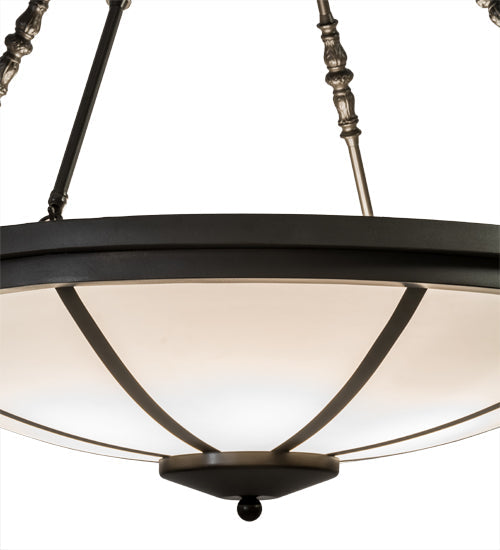 Meyda Lighting Commerce 36" 6-Light Timeless Bronze Semi-flush Mount Ceiling Light With White Statuario Idalight Shade Glass