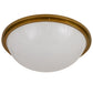 Meyda Lighting Commerce 37" 6-Light Buttered Brass Flush Mount Light With White Statuario Idalight Shade Glass