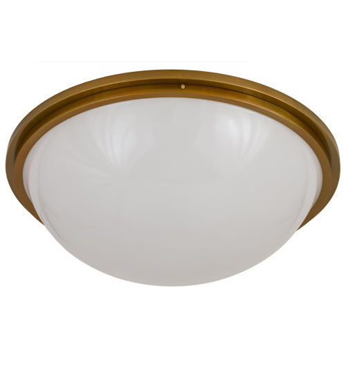Meyda Lighting Commerce 37" 6-Light Buttered Brass Flush Mount Light With White Statuario Idalight Shade Glass