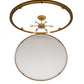 Meyda Lighting Commerce 37" 6-Light Buttered Brass Flush Mount Light With White Statuario Idalight Shade Glass