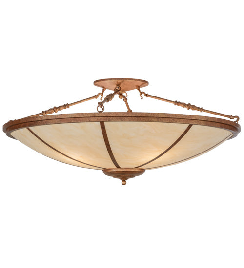 Meyda Lighting Commerce 45" 4-Light Autumn Leaf Semi-flush Mount Ceiling Light With Sahara Taupe Idalight Shade